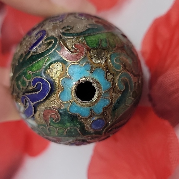 Vintage Chinese cloisonne egg ornament - Picture 4 of 4